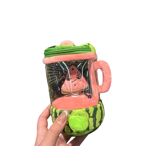 Jeeeun 2025 New Carrot Blender Plush Toy with Keychain Clip, Funny Vegetable Blender Toy with Sound (Watermelon) von Jeeeun