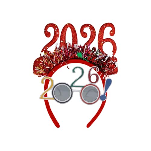 Jeeeun 2026 Happy New Years Eve Party Headband and Fancy New Year Glasses for NYE, Christmas & Celebrations Costume Parties & Festive Events (B) von Jeeeun