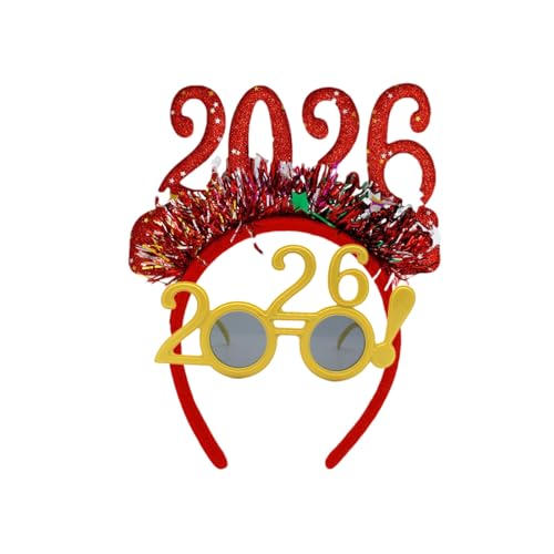 Jeeeun 2026 Happy New Years Eve Party Headband and Fancy New Year Glasses for NYE, Christmas & Celebrations Costume Parties & Festive Events (C) von Jeeeun