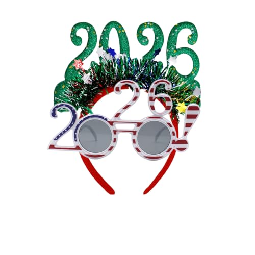 Jeeeun 2026 Happy New Years Eve Party Headband and Fancy New Year Glasses for NYE, Christmas & Celebrations Costume Parties & Festive Events (K) von Jeeeun