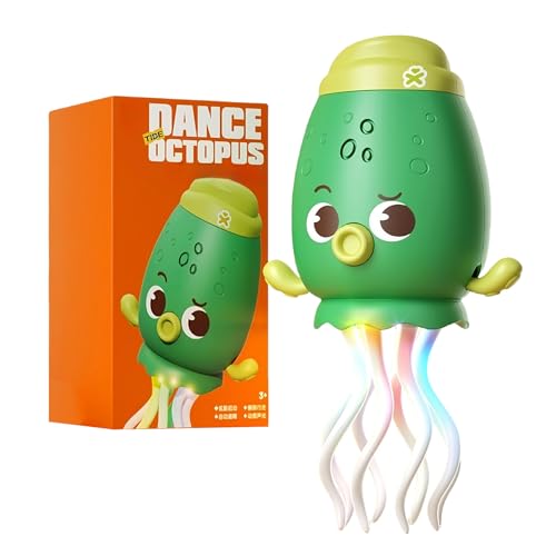 Jeeeun Electric Dancing Octopus Toy, Auto Crawling with Obstacle Sensor, LED Lights & Music, Smart Self-Navigating Toy for Kids Gift (Green) von Jeeeun