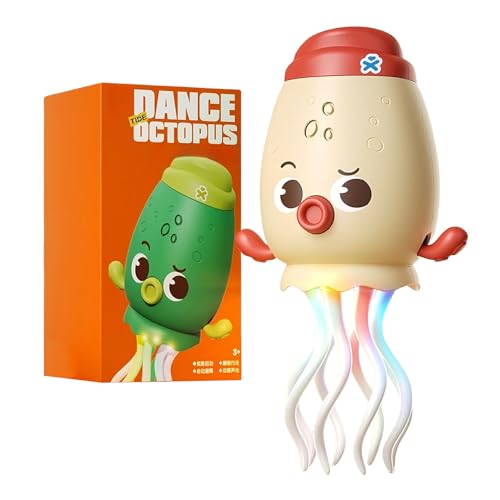 Jeeeun Electric Dancing Octopus Toy, Auto Crawling with Obstacle Sensor, LED Lights & Music, Smart Self-Navigating Toy for Kids Gift (White) von Jeeeun