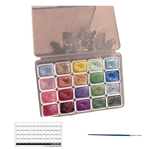 Jeeeun Kolorful - Powder Mineral Pearl Pigment Art Watercolor, Shifting Watercolor Painting Set, Forestry Shifting Watercolor Painting Set, 20 Colors Iridescent Watercolor Paint (B) von Jeeeun