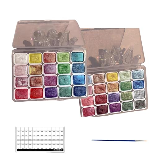 Jeeeun Kolorful - Powder Mineral Pearl Pigment Art Watercolor, Shifting Watercolor Painting Set, Forestry Shifting Watercolor Painting Set, 20 Colors Iridescent Watercolor Paint (C) von Jeeeun