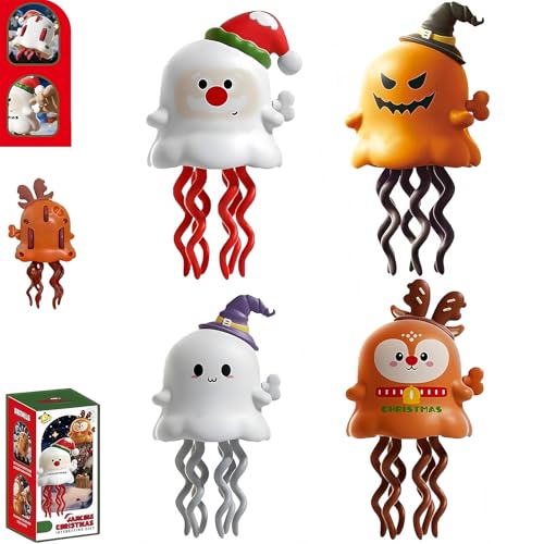 Jeeeun Magical Mini Dancing Ghost for Christmas - Creative Twisting Clockwork Slide, Halloween Wind up Toys, Dance and Swinging 3D Clockwork Toy, Ideal for Birthday Gifts (4Pcs) von Jeeeun