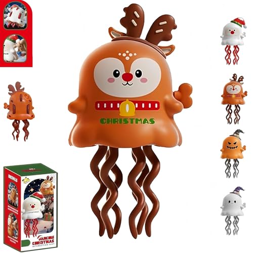Jeeeun Magical Mini Dancing Ghost for Christmas - Creative Twisting Clockwork Slide, Halloween Wind up Toys, Dance and Swinging 3D Clockwork Toy, Ideal for Birthday Gifts (Elk) von Jeeeun
