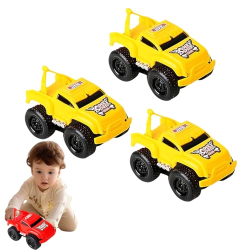 Jeeeun Magnetic Wall Climbing Toy Car, Drive on Walls & Ceiling, Anti-Gravity Inertia Toy, Decompression Gift for Boys and Girls (3pcs Yellow) von Jeeeun