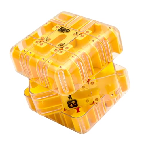 Large Labyrinth 3D Puzzle Maze Cube, Engaging Brain Teaser Toy, 3D Maze Cube, Improve Spatial Recognition and Cultivate Logical Thinking (Yellow) von Jeeeun