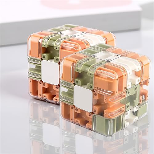 Large Labyrinth 3D Puzzle Maze Cube - Engaging Brain Teaser Toy, Engaging Brain Teaser Cube, Improve Spatial Logic & Concentration for Adults & Kids (2pcs) von Jeeeun