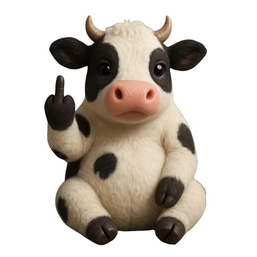 Meet The Attitude Squad Cute Middle Finger Plush for High Stress Feel Lonely People and Humor Gifts for Friends who Like Decoration (Cow) von Jeeeun