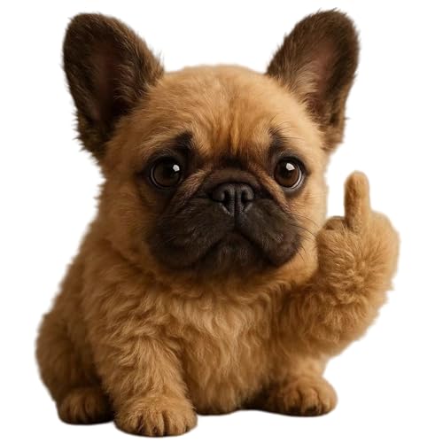 Meet The Attitude Squad Cute Middle Finger Plush for High Stress Feel Lonely People and Humor Gifts for Friends who Like Decoration (Dog) von Jeeeun