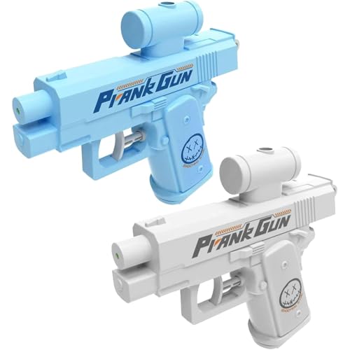 Prank Water Gun, 2025 New Two-Way Water Gun, Spray Fun Trick! Shoots Front & Back, Novelty Gifts for Friends, Family, School (White+Blue) von Jeeeun