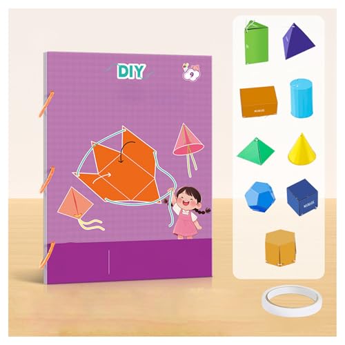 Pull String 3D Geometry Learning Book, Teach Volume & Surface Area Formulas, 9/12/15 Pop-Up Models, Safe Braided Rope Design (9-Model) von Jeeeun