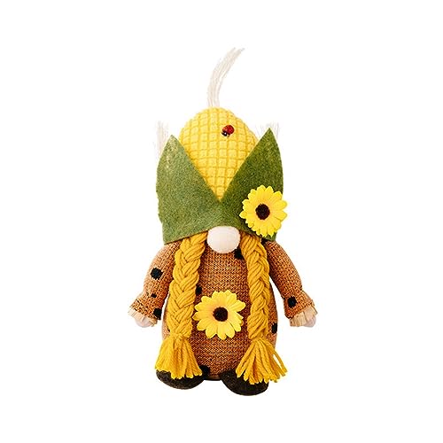 Jeenuuder 1 Stück Thanksgiving Day Harvest Festival Corn Rudolph Doll Ornamente Gnom Plüsch Puppen Damen von Jeenuuder