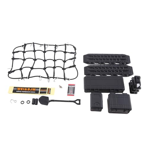 Jeenuuder Gepäcknetz-Schaufel für Koffer, Dekoration, Universal, für TRX4 SCX10 90046 90047, RC Autozubehör, Schwarz Jeenuuder Gepäcknetz-Schaufel für Koffer, Dekoration, Universal, für TRX4 SCX10 90046 90047, RC Autozubehör, Schwarz von Jeenuuder