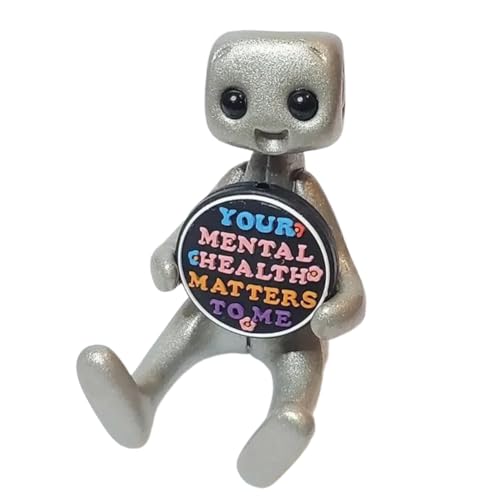 Jeenuuder Ihre geistige Gesundheit zählt Figur Roboter Harz Art Toy Kawaii Desk Buddy B von Jeenuuder