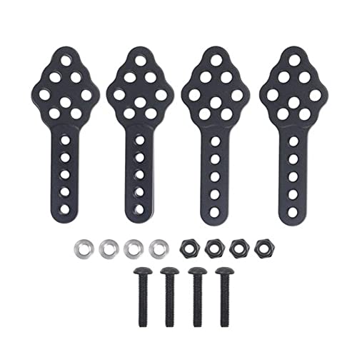 Jeenuuder Stoßdämpferhalterung aus Metall, CNC-gefräst, für Auto auf RC Axial SCX10 90046 D90 D110, 4 Stück von Jeenuuder