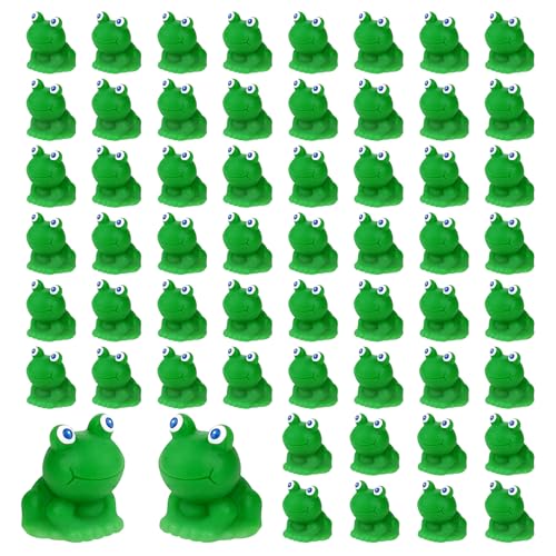 Jeffdad 60 Stück Mini Frösche, Mini Harz Frosch Figuren Resin Mini Frogs Miniatur Frosch Spielzeug für Puppenhaus Garten Dekoration Aquarium Landschaft Topfdekorationen DIY von Jeffdad