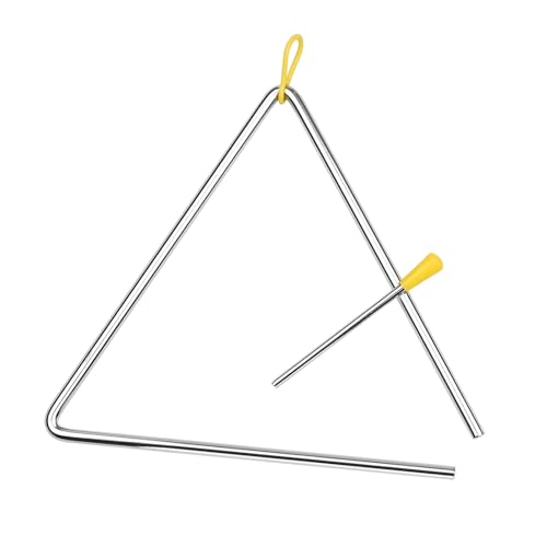 Jeffergarden 4 Zoll Stahldreieck Glocke, Metallhammer, Kinder Kinder Rhythmus Lernen Musikinstrument Ideal für Sounds, Beat, Rhythmus (10-Zoll) von Jeffergarden