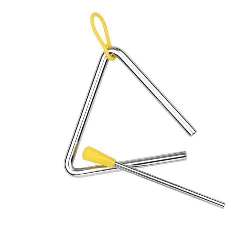 Jeffergarden 4 Zoll Stahldreieck Glocke, Metallhammer, Kinder Kinder Rhythmus Lernen Musikinstrument Ideal für Sounds, Beat, Rhythmus (4 Zoll) von Jeffergarden