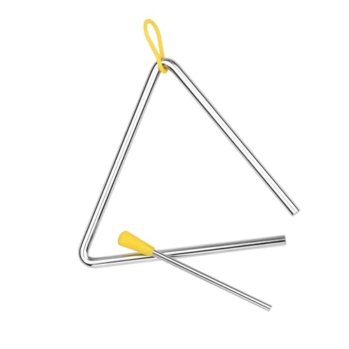 Jeffergarden 4 Zoll Stahldreieck Glocke, Metallhammer, Kinder Kinder Rhythmus Lernen Musikinstrument Ideal für Sounds, Beat, Rhythmus (6-Zoll) von Jeffergarden