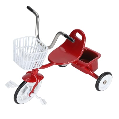 Jeffergarden Dreiradmodell Ornament Miniatur Tricycle Statue DREI -Rad -Fahrradmodell Dekorativ für Schreibtischregal (Rot) von Jeffergarden