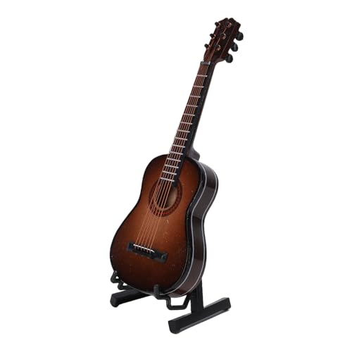 Jeffergarden Miniaturgitarre mit Stand 15cm Klassischer Gitarrenreplik Maple Wood Collectible -Figurenmodell für Home Office oder Musikstudio von Jeffergarden