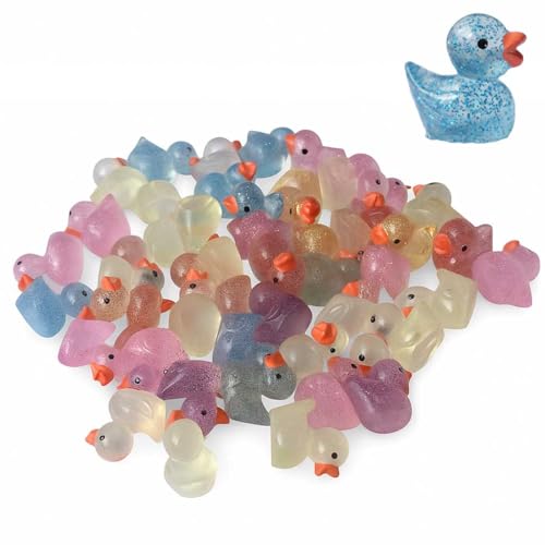 Glitzernde Mini-Enten aus Kunstharz, verschiedene Farben, kleine Kunststoffenten für Feengärten, Aquarium-Dekoration, Puppenhaus-Szenen und Bastelarbeiten, 100 Stück Glitzernde Mini-Enten aus Kunstharz, verschiedene Farben, kleine Kunststoffenten für Feengärten, Aquarium-Dekoration, Puppenhaus-Szenen und Bastelarbeiten, 100 Stück von Jeffica