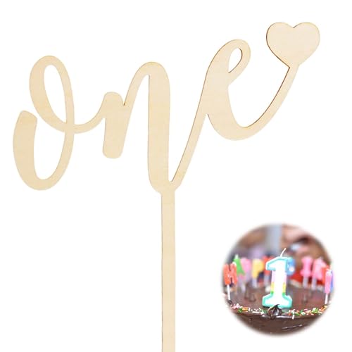 Cake Topper 1. Kuchen Deko, Holz Cake Topper One, 1 Jahr Party Deko Geschenk, Tortendeko Mädchen Junge von JeiibrZui