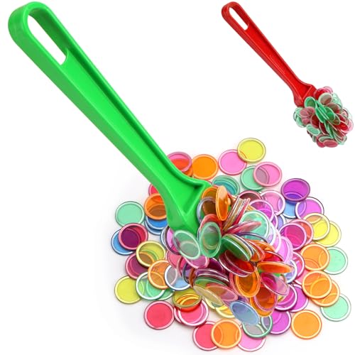 Jeinbuil Bingo Chips Set Magnetstab mit 100 Chips für Familienspiele Und Eltern Kind Interaktion Verwendet (Grün) von Jeinbuil