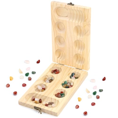 Jeinbuil Mancala Brettspiel Hus Bao Kalaha Steinchenspiel aus Holz mit Edelsteinen Strategiespiel für Freunde Familie und Kinder Jeinbuil Mancala Brettspiel Hus Bao Kalaha Steinchenspiel aus Holz mit Edelsteinen Strategiespiel für Freunde Familie und Kinder von Jeinbuil