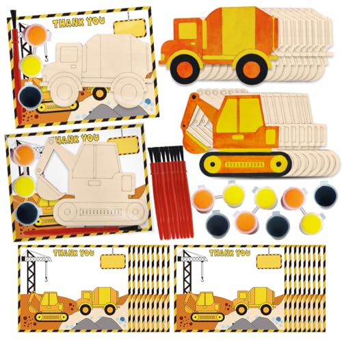 Jekocet ㅤ Bau-Partygeschenke, Bau-Geburtstagsparty-Zubehör, Baukarten mit Holzmalerei, Handwerk, Großpackung, Bau, Party-Dekorationen, 24 Stück Jekocet ㅤ Bau-Partygeschenke, Bau-Geburtstagsparty-Zubehör, Baukarten mit Holzmalerei, Handwerk, Großpackung, Bau, Party-Dekorationen, 24 Stück von Jekocet ㅤ