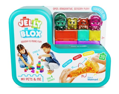 Jelly Blox - My Pets and Me Set, Mein Haustier und ich Set, 20 weiche Spielblöcke, Konstruktionsspielzeug für Kinder ab 2 Jahren, Dehnbare, weiche & Flexible Blöcke von Jelly Blox