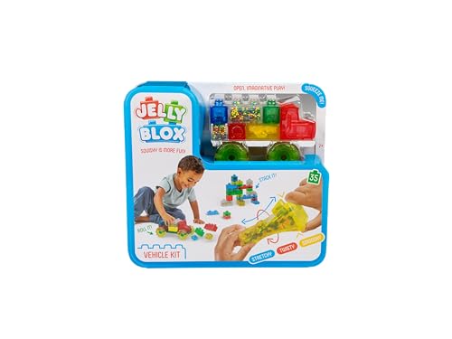 Jelly Blox - Vehicle Kit, Bauspielzeug ab 2 Jahren, mit 35 Sensorische Bausteine, Konstruktion Spielzeug für Kinder, Sensory Play mit Spielsteinen Jelly Blox - Vehicle Kit, Bauspielzeug ab 2 Jahren, mit 35 Sensorische Bausteine, Konstruktion Spielzeug für Kinder, Sensory Play mit Spielsteinen von Jelly Blox