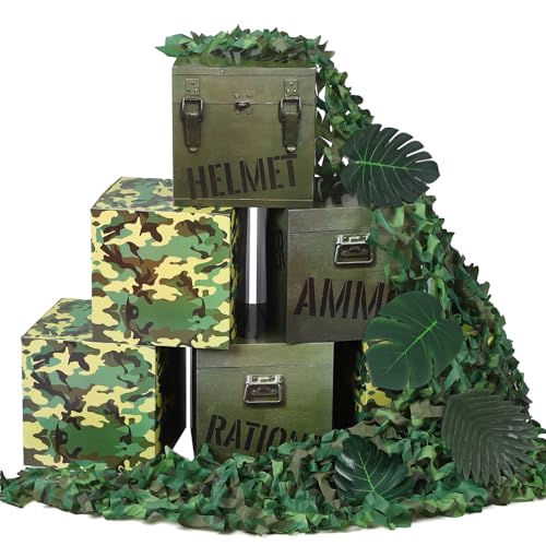 JellyArch 19 Stück Camo Boxen Dekor Armee Party Dekorationen einschließlich Camo Boxen Camo Netz und Palmblätter für Jagd Militär Armee Militär Enthusiasten Dschungel Camo Party Geburtstag Party JellyArch 19 Stück Camo Boxen Dekor Armee Party Dekorationen einschließlich Camo Boxen Camo Netz und Palmblätter für Jagd Militär Armee Militär Enthusiasten Dschungel Camo Party Geburtstag Party von JellyArch