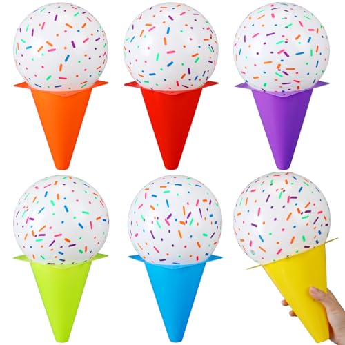 JellyArch 6 Sets Eistüten-Rennspielzeug, Eiskugel-Spielzeug, inklusive 17,8 cm Eiswaffel und 15,9 cm Eiskugel für Schule, Sport, Karnevalsspiel JellyArch 6 Sets Eistüten-Rennspielzeug, Eiskugel-Spielzeug, inklusive 17,8 cm Eiswaffel und 15,9 cm Eiskugel für Schule, Sport, Karnevalsspiel von JellyArch