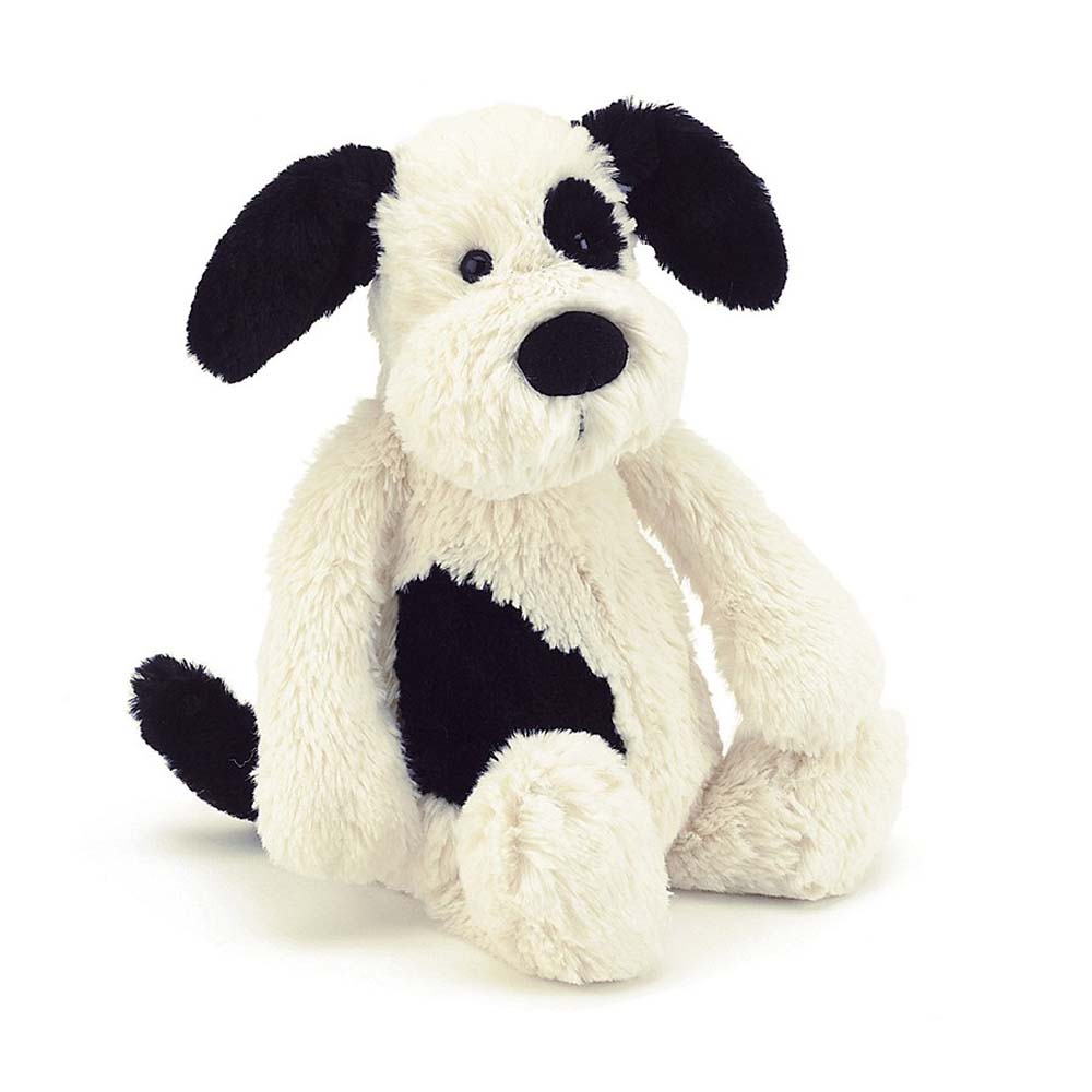 Jellycat Bashful Black&Cream Puppy Medium - 32 cm. von Jellycat