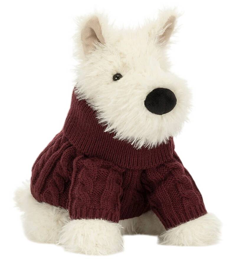 Jellycat Kuscheltier - 25 cm - Munro Scottie Dog 'Winter Jumper' - Jellycat - One Size - Kuscheltiere von Jellycat