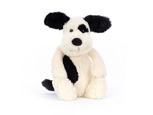 Peluche Bashful Black & Cream Puppy Medium - L: 9 cm x l : 12 cm x H: 31 cm von Jellycat