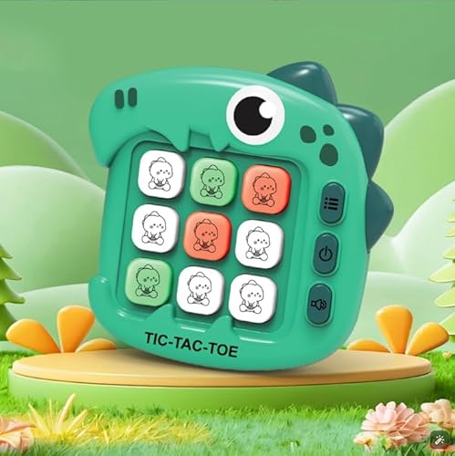 Jemey Dinosaurier Tic Tac Toe Spiel, Elektronische Rätsel Tragbare Bildungsgedächtnisse Handheld-Spiele fur Kinder, Geeignet für Jungen und Mädchen im Alter von 3–6 Jahren von Jemey