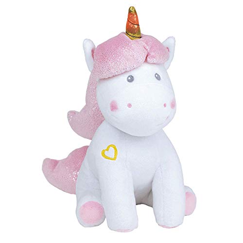 Jemini 023755 Licorne Peluche +/-24 cm Musicale et lumineuse Musikalisches und leuchtendes Plüschtier, Weiß/Rosa von Jemini