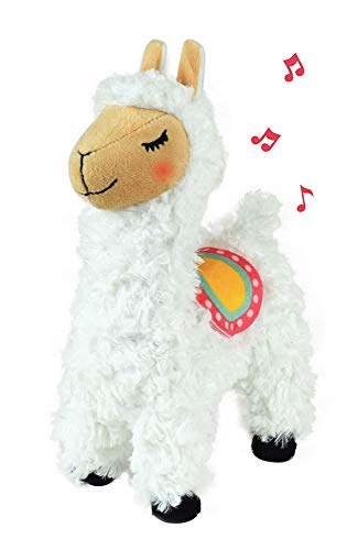 Jemini 023782 LOLA LE LAMA 26 cm musikalisch und Leuchtend Plüschtier mit Musik und Licht, weiß von Jemini