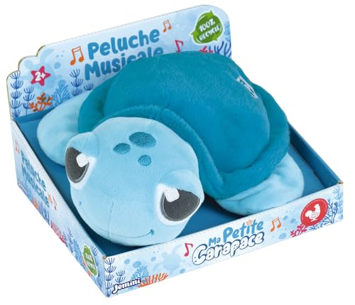 Jemini 024457 MA Kleiner Panzer, Plüsch, Schildkröte, Blau, musikalisch mit Musik +/- 25 cm, 100% recycelbar von Jemini