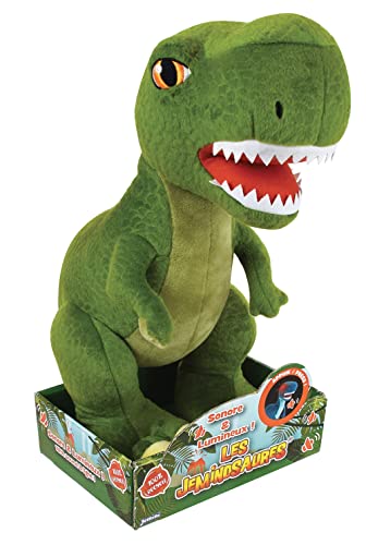 Jemini Les JEMINOSAURES Plüschtier Dinosaurier Sound und Licht Tyrannosaur TREX +/-32 cm von Jemini