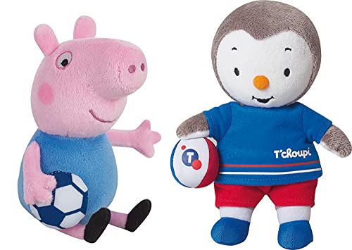 Jemini 024261 Peppa Pig T'CHOUPI Plüschtiere, Fußball, -17 cm, Mehrfarbig, 2 Stück von Jemini