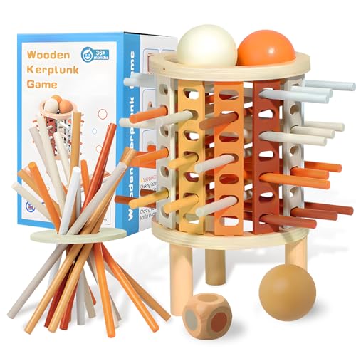 Jemmytu Montessori Spiel, 36 Stück Holz Familien Brettspiel, Montessori Spielzeug ab 3 Jahren - Pädagogisches Brettspiel mit bunten Stäben, Würfeln & Aufbewahrungstasche Jemmytu Montessori Spiel, 36 Stück Holz Familien Brettspiel, Montessori Spielzeug ab 3 Jahren - Pädagogisches Brettspiel mit bunten Stäben, Würfeln & Aufbewahrungstasche von Jemmytu
