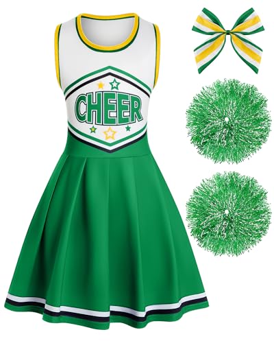 JenPen 3-teiliges Halloween-Cheerleader-Kostüm für Damen, Erwachsene, Mädchen, Cheerleader-Outfit-Set, Cheerleader-Uniform-Kleid für Party, Grün , L JenPen 3-teiliges Halloween-Cheerleader-Kostüm für Damen, Erwachsene, Mädchen, Cheerleader-Outfit-Set, Cheerleader-Uniform-Kleid für Party, Grün , L von JenPen