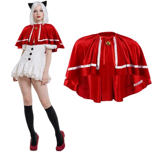 JenPen Halloween-Lammkostüm, roter Lammumhang mit goldener Glocke, roter Samt-Umhang, Halloween, Cosplay, Umhang von JenPen