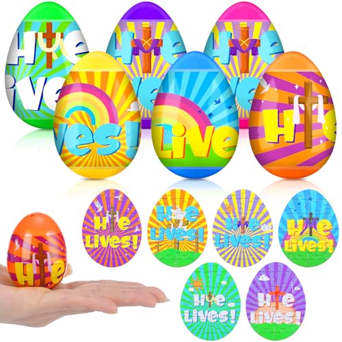 Jenaai 24 vorgefüllte Ostereier mit Eierverpackung, religiöse Ostereier, Puzzle, Osterkorbfüller, christliche Kunststoffeier, Oster-Partygeschenke für Ostereiersuche Jenaai 24 vorgefüllte Ostereier mit Eierverpackung, religiöse Ostereier, Puzzle, Osterkorbfüller, christliche Kunststoffeier, Oster-Partygeschenke für Ostereiersuche von Jenaai