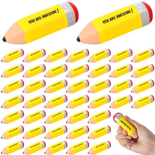 Jenaai 50 Stück Schulanfangs-Geschenke für Schüler, motivierende Bleistift-Stressbälle, lustige Mini-Stressabbau-Spielzeug für Lehrer, Kollegen, Mitarbeiterpreise, Belohnung Jenaai 50 Stück Schulanfangs-Geschenke für Schüler, motivierende Bleistift-Stressbälle, lustige Mini-Stressabbau-Spielzeug für Lehrer, Kollegen, Mitarbeiterpreise, Belohnung von Jenaai